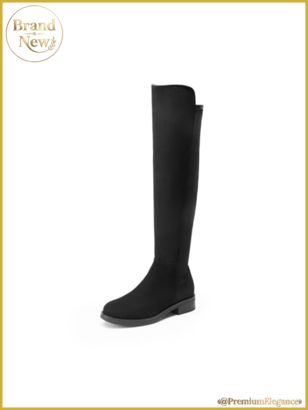 Over the Knee Block Heel Boots Faux Suede Platform Boots Women